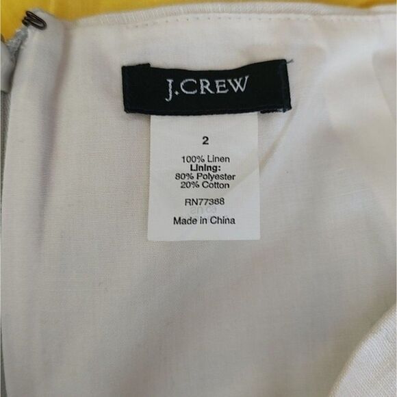 J. Crew women's ombre Yellow Beige linen colorful office pencil skirt Size 2 - Picture 3 of 7